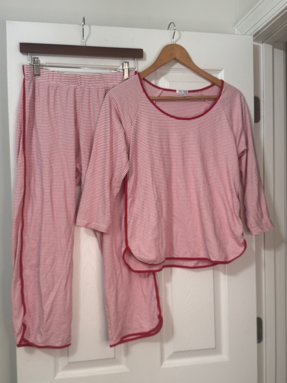 LAKE red/white Pima cotton pajama set